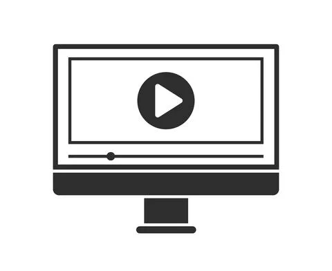 Symbol of video playing on laptop. Vector Illustration. Stock Illustration