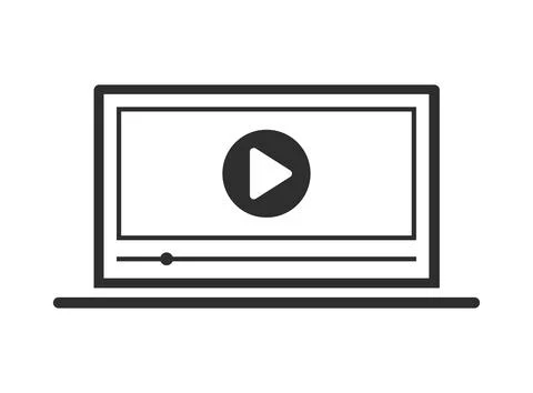 Symbol of video playing on laptop. Vector Illustration. Stock Illustration
