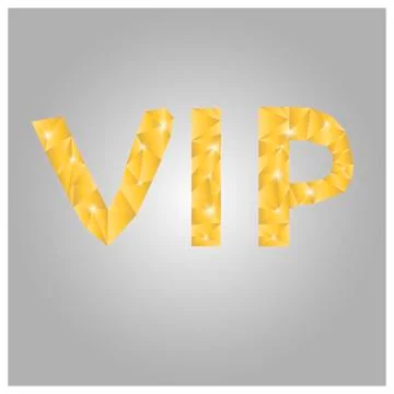 Symbol VIP class yellow polygon in style Stock Illustration