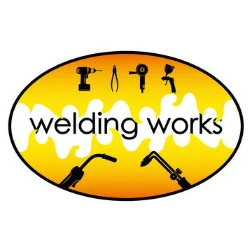 Symbol for a welder and welding work Stock Illustration
