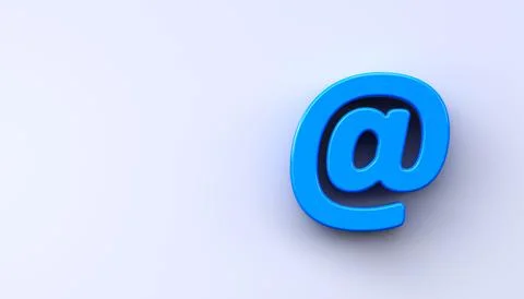 At symbol on white background, 3D email sign Stock Illustration