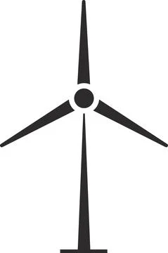 The symbol of a wind farm. Flat vector illustration. Stock Illustration