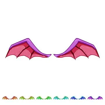 Symbol wings dragon cartoon vector graphic Stock Illustration