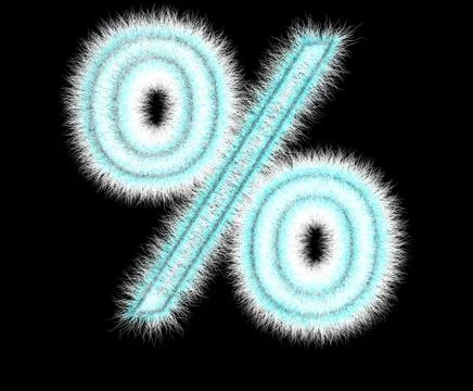 Symbol "%" from wool on a black background Stock Illustration