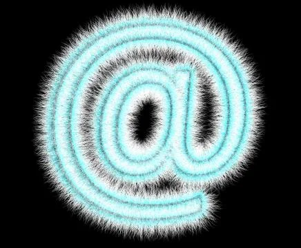 Symbol "@" from wool on a black background Stock Illustration