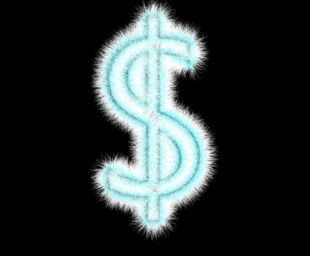 Symbol "$" from wool on a black background Stock Illustration