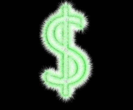 Symbol "$" from wool on a black background Illustrazione stock