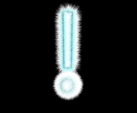 Symbol "!" from wool on a black background Stock Illustration