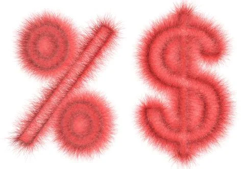 Symbol "%, $" from wool Stock Illustration