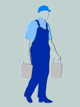 Symbol of workers carrying cans Stock Illustration