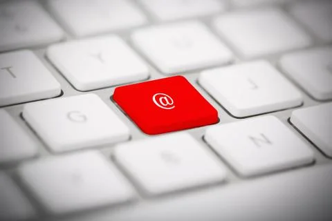 The symbol "@" written on keyboard Stock Illustration