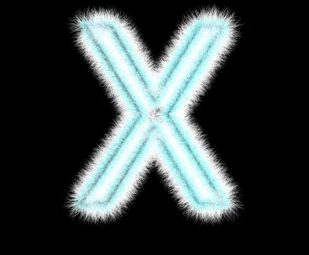 Symbol "X" from wool on a black background Stock Illustration