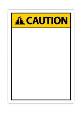 Symbol yellow caution sign icon on white background Stock Illustration