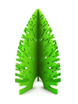 Symbolic Christmas tree 3d render Illustrazione stock