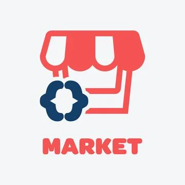 Symbolic Code Market Logo Illustrazione stock