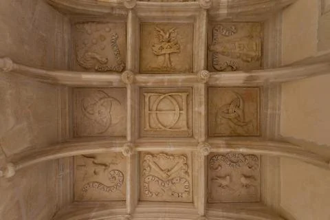 Symbolic coffered ceiling Stock Photos