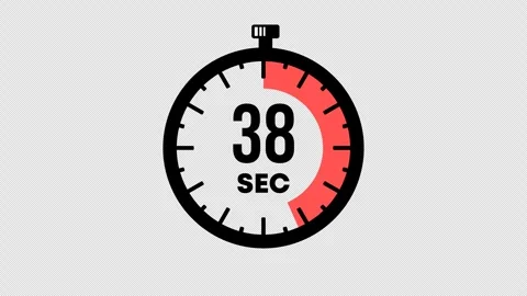 Symbolic countdown from 1 minute to 0 seconds graphic animation. Alpha channel Stock Footage 302999937