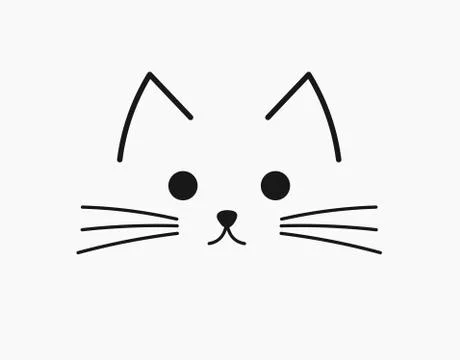 Symbolic cute cat face. Vector illustration. Stock Illustration