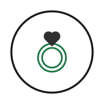 A symbolic depiction of love and commitment marriage represented by an enga.. Illustrazione stock