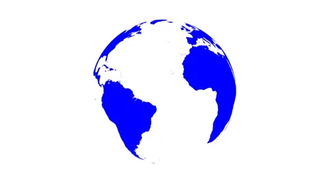 Symbolic Earth Globe Rotating (Loop - white background) Stock-Footage 1012123