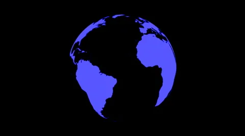 Symbolic Earth Globe Rotating (Loop - black background) Video stock 1012132