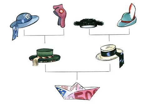 Symbolic hats Illustrazione stock