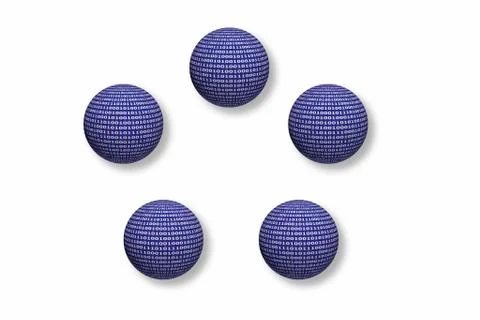 Symbolic image for cloud computing, numbers and data streams, illustration Ilustração Stock