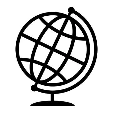 Symbolic image of geographical globe. Web icon Stock Illustration