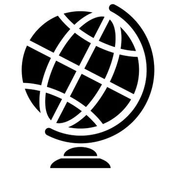 Symbolic image of geographical globe. Web icon Stock Illustration