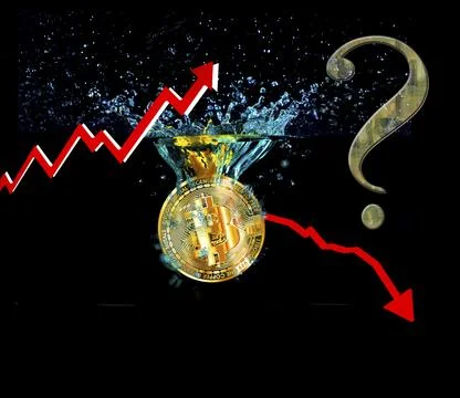 Symbolic image, insecure digital currency, Bitcoin, resources, energy, industry, Stock Illustration