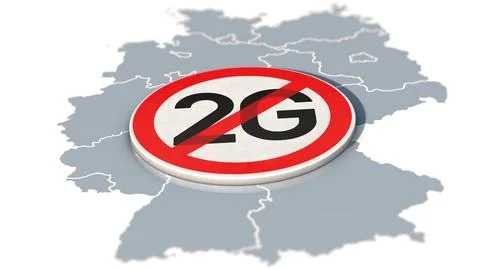 Symbolic image on the subject of 2G rule in Germany ends Stock Illustration