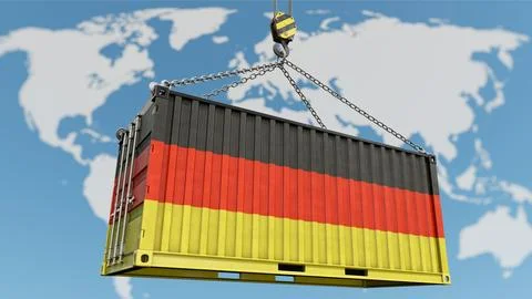 Symbolic image on the subject of Germany as an export nation Stock Illustration