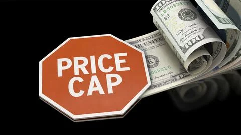 Symbolic image on the subject of price capping in the USA Ilustración de archivo