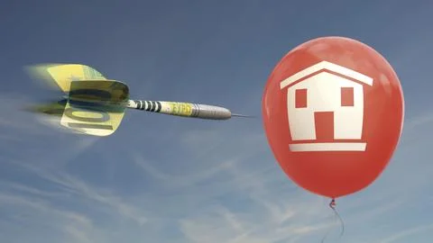 Symbolic image on the topic of cost traps when building a house, rising 스톡 일러스트