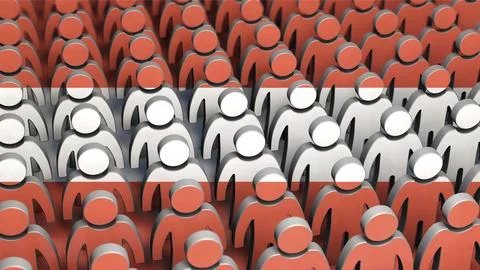 Symbolic image on the topic of demography in Austria Stock Illustration