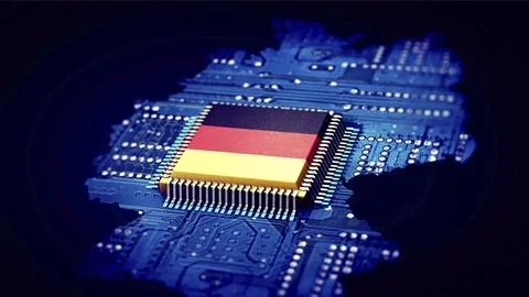 Symbolic image on the topic of digital development in Germany Stock Illustration