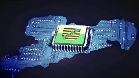 Symbolic image on the topic of digital development, semiconductor production, Illustrazione stock