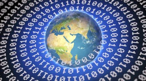 Symbolic image on the topic of global digitalisation Stock Illustration