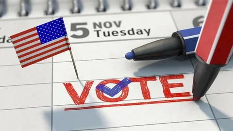 Symbolic image on the topic US election, election date, presidential elections Illustrazione stock