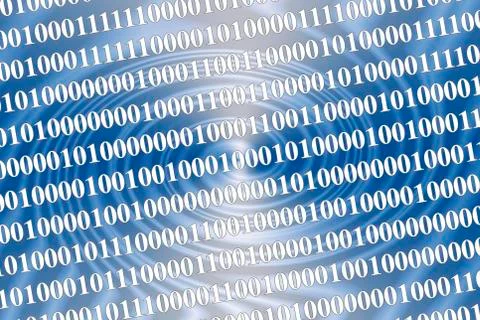 Symbolic picture - binary code and data processing code Foto stock