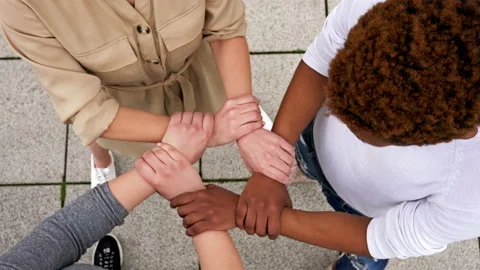 Symbolic plexus of hands with different skin colors. Stock Footage 132495768