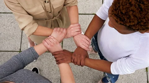 Symbolic plexus of hands with different skin colors. Stock Footage 132554927