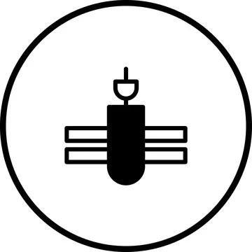 Symbolic representation of a 3D printer head within a circular frame design Stock Illustration