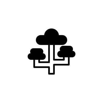 Symbolic representation of cloud structure illustrating hierarchical data a.. Stock Illustration