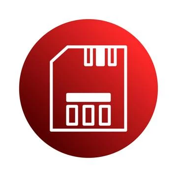 A symbolic representation of data storage through a red circle with a memor.. Stock Illustration