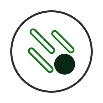 Symbolic representation featuring a dark circle and three parallel lines in.. Stock Illustration