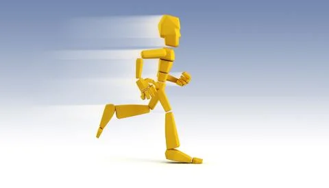 Symbolic running man 3d rendering Stock Illustration