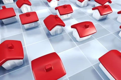 Symbolic settlement network Stock-Illustration