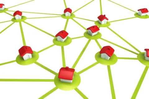 Symbolic settlement network Stock Illustration