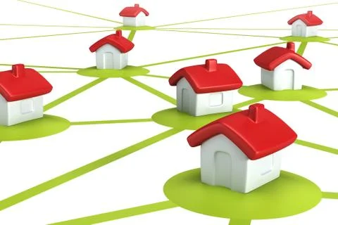 Symbolic settlement network Stock Illustration